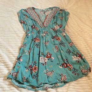 Floral Smocked Waist Skater Dress